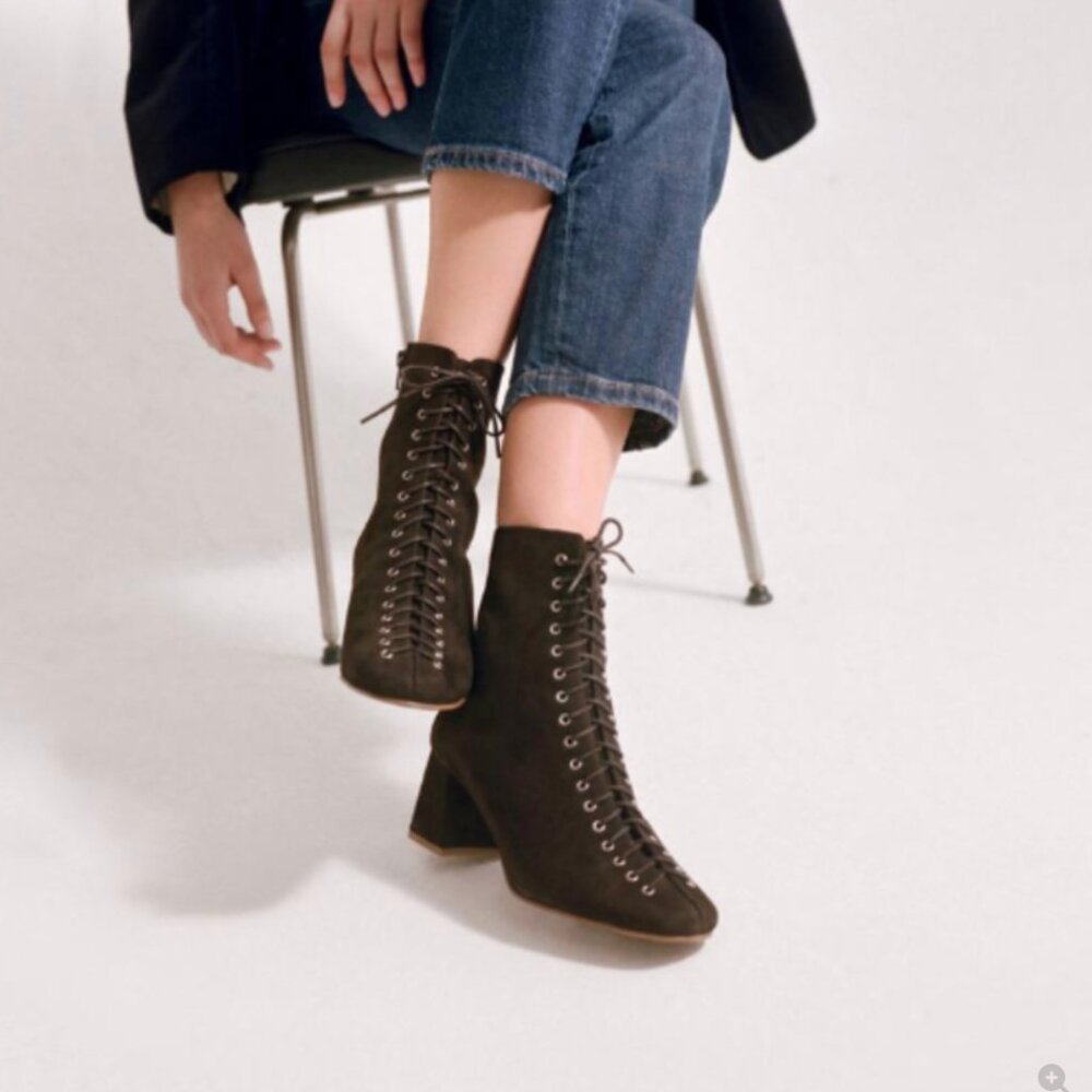 By Far Becca Suede Boot - Brown